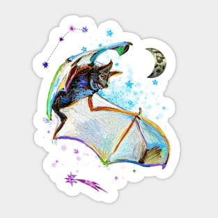 Witchy Halloween Bat by Robert Phelps Sticker